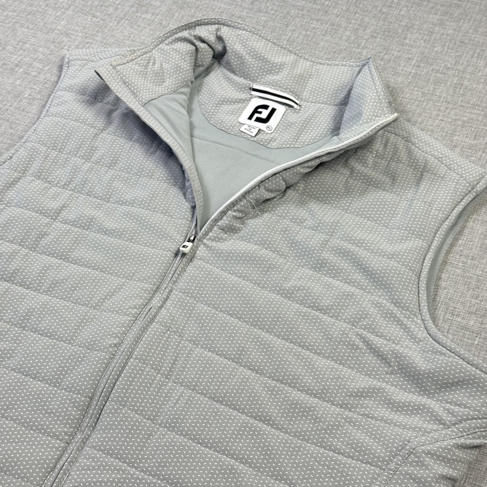 FootJoy Quilted Golf Vest Womens XL Gray Insulated Pockets Full Zip Collared